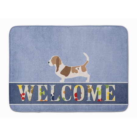 Carolines Treasures Basset Hound Welcome Machine Washable Memory Foam Mat BB5506RUG